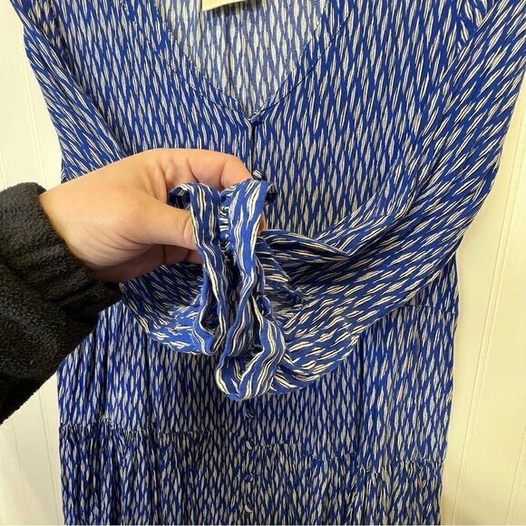 Anthropologie Maeve Lila Tiered Button Up Tunic Babydoll Blouse Size Medium - Picture 6 of 16